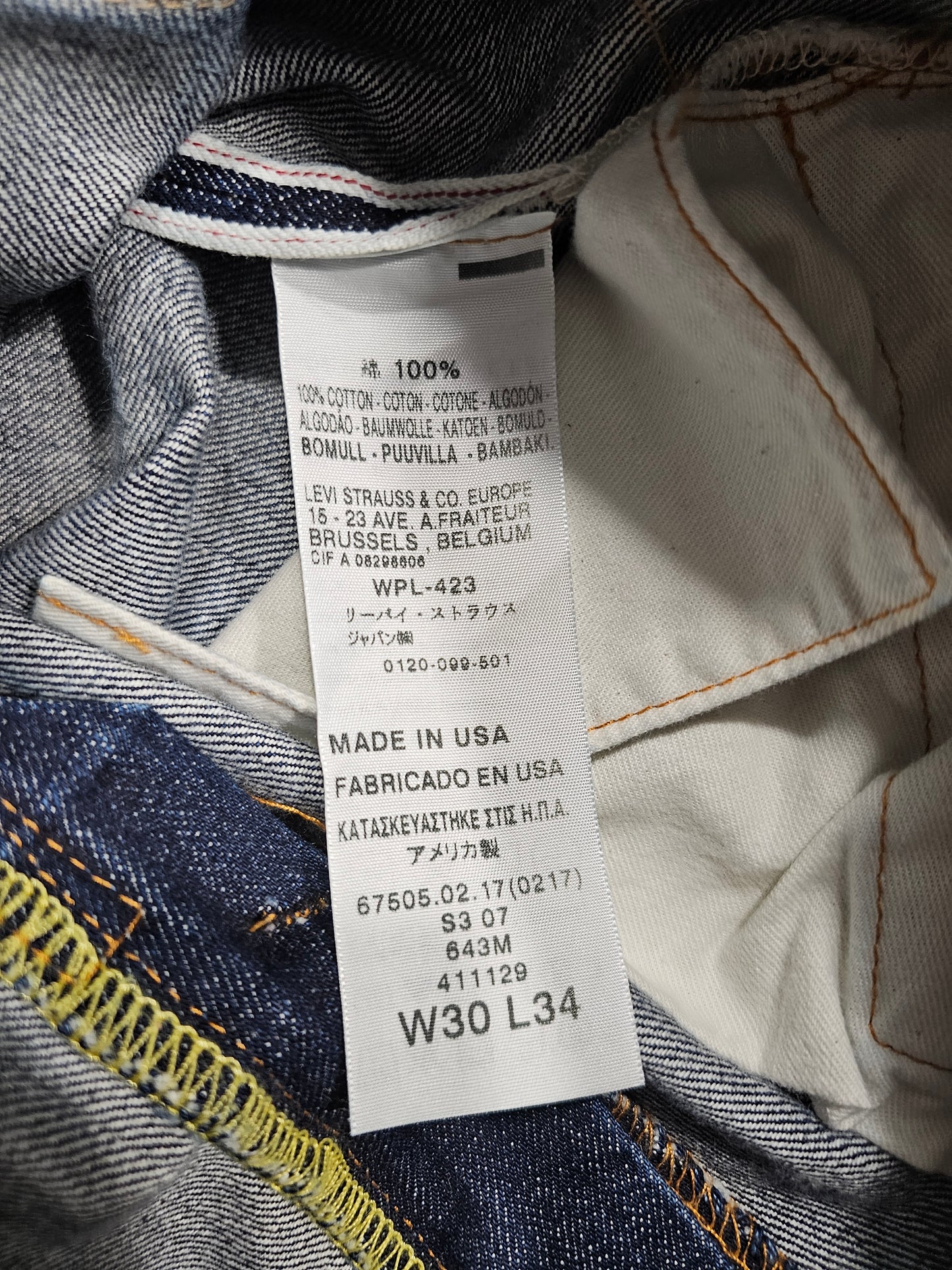 LVC Levi's Vintage Clothing 505 1967 Selvedge Big E Jeans - Made in USA (W28L34)