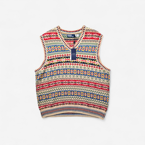 Pull Sweater Vest Polo Ralph Lauren Fair Isle - Coton Lin