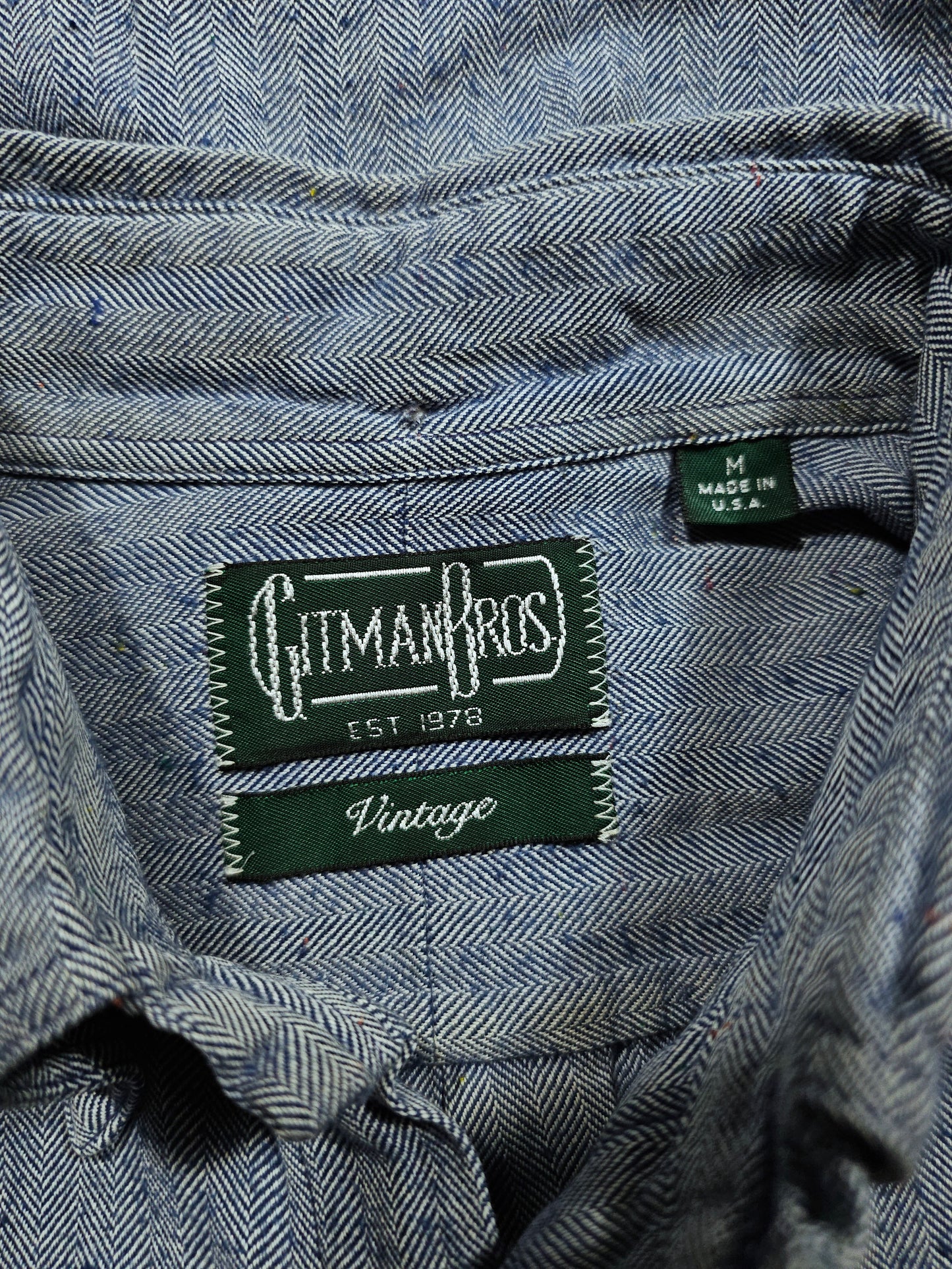 Chemise Gitman Bros Flanelle Herringbone - Made in USA (M)