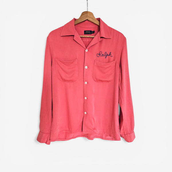 Chemisier Ralph Lauren Camp Collar Chainstitch Embroidery (S)