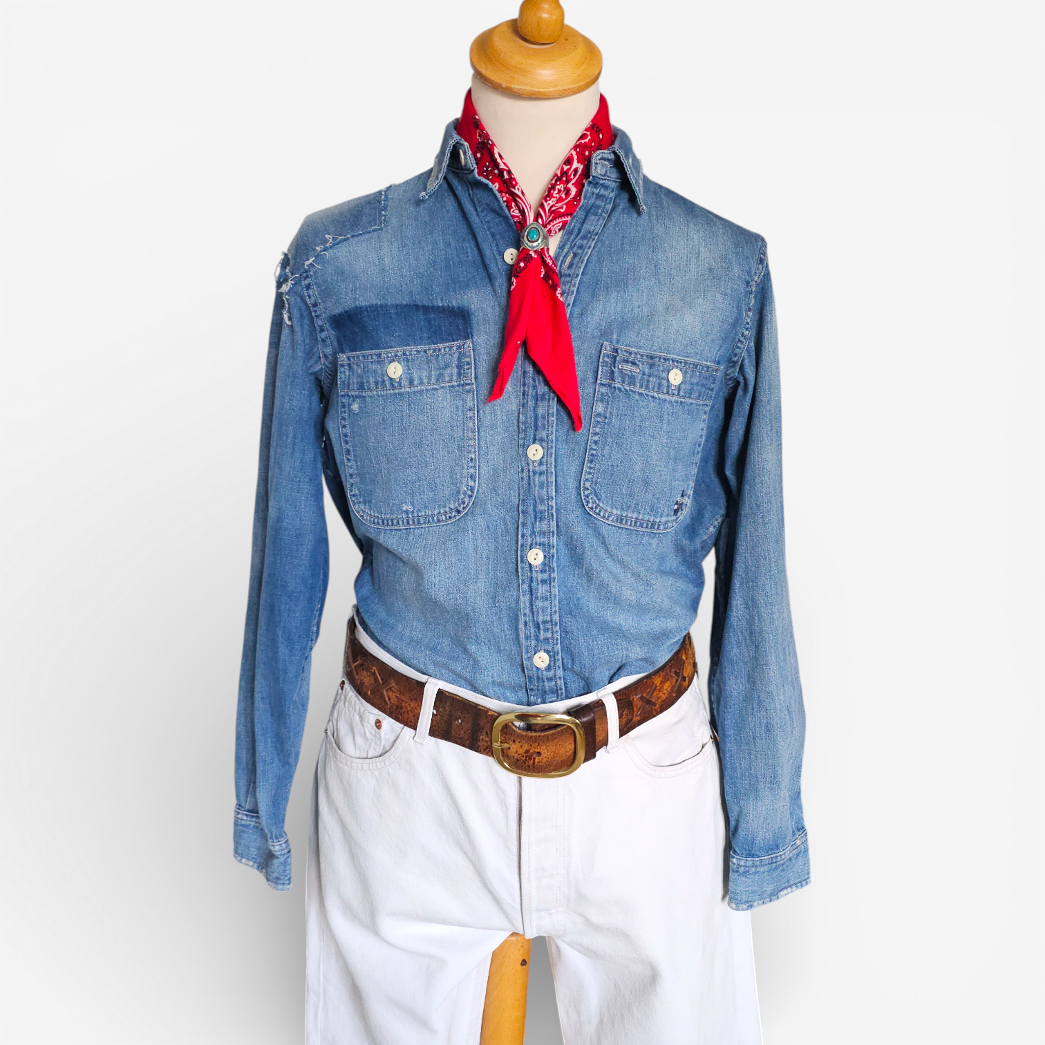 Chemise Polo Ralph Lauren Denim Distressed (S)