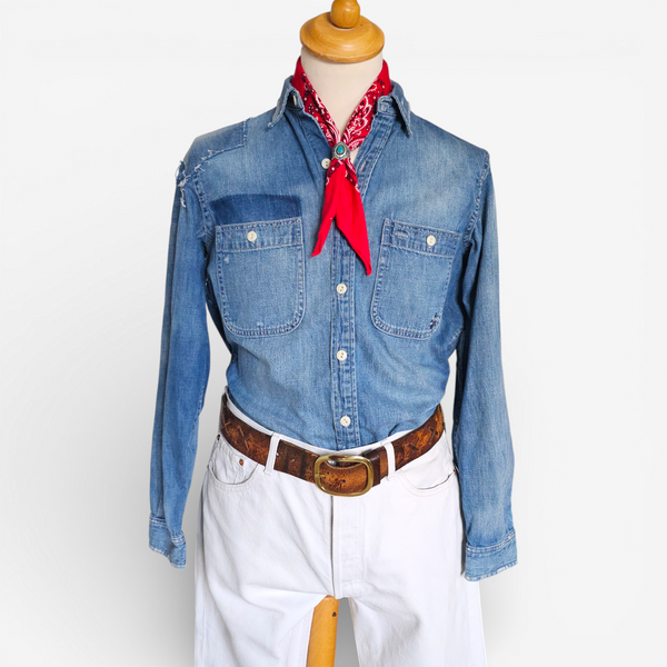 Chemise Polo Ralph Lauren Denim Distressed (S)