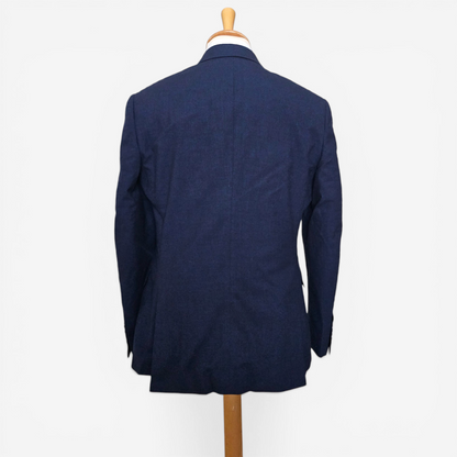 Veste Blazer Double Breasted Fursac Marine Laine Coton Soie (50)