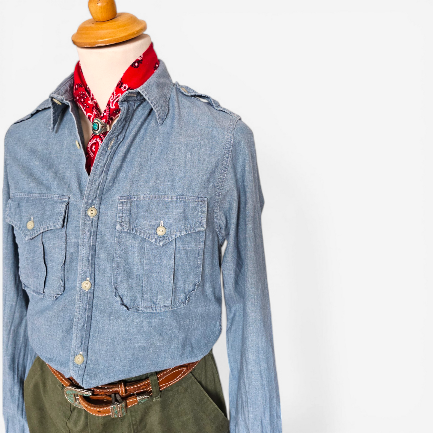 Chemise Polo Ralph Lauren Chambray Shirt Workwear Denim (S)