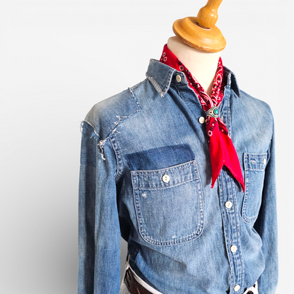 Chemise Polo Ralph Lauren Denim Distressed (S)