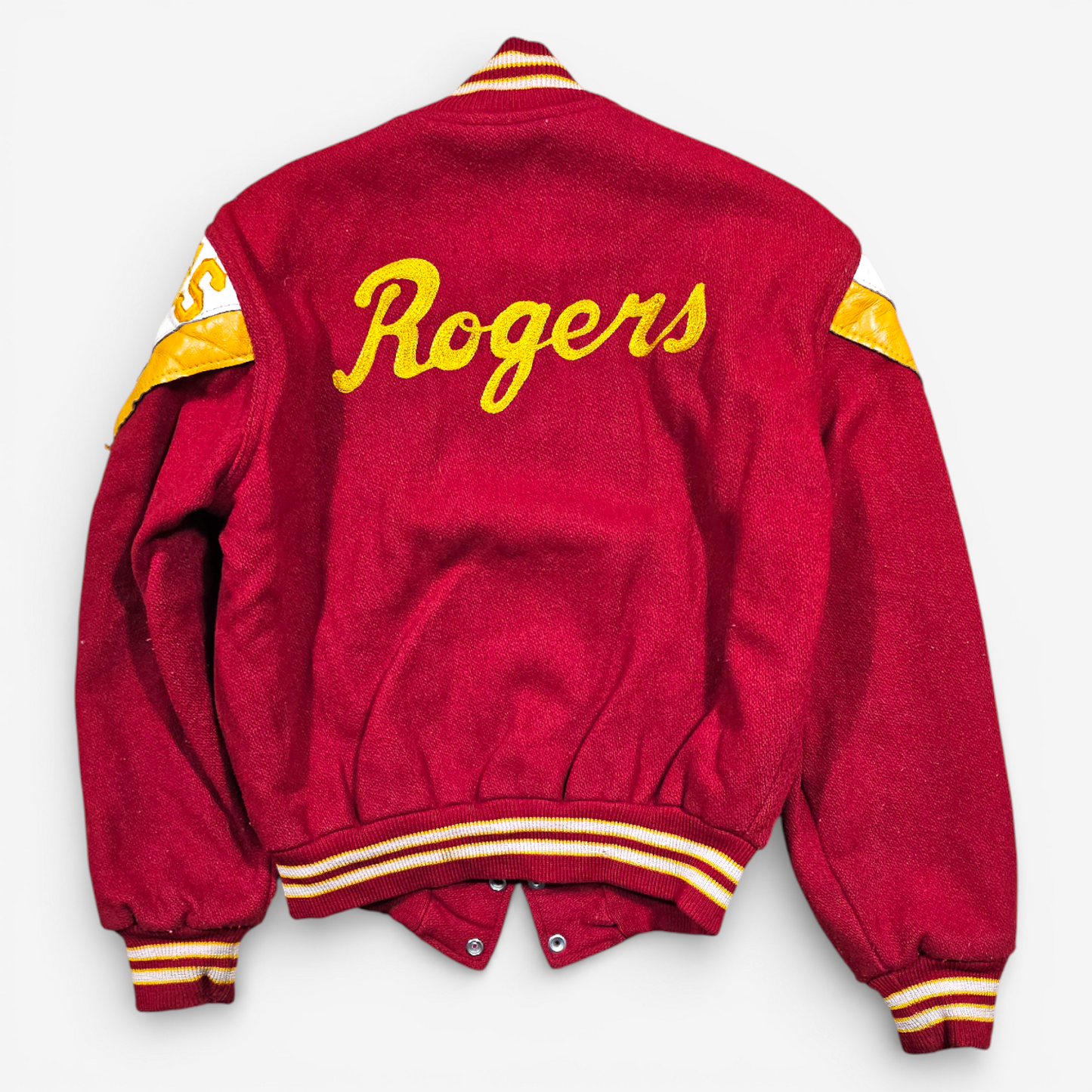Vintage 80's Varsity Jacket Rogers High School - Made in USA (XS)