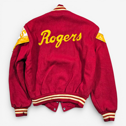 Vintage 80's Varsity Jacket Rogers High School - Made in USA (XS)