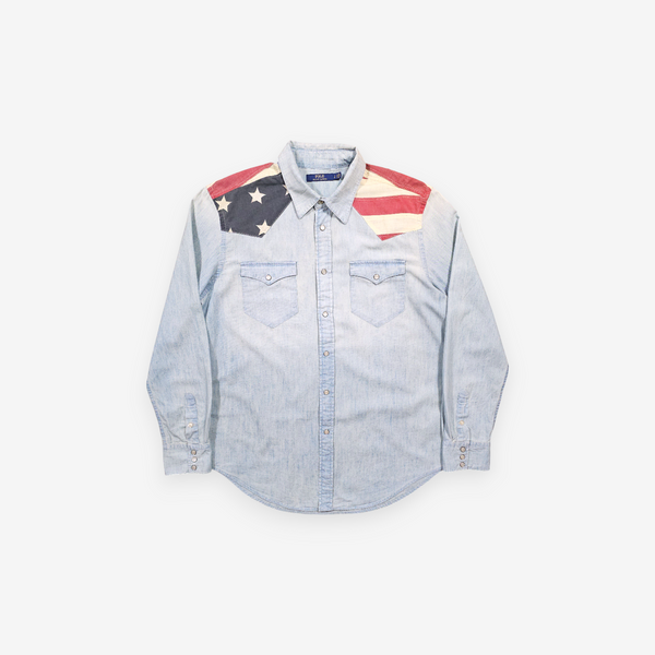 Chemise Western Polo Ralph Lauren Denim US Flag (L)