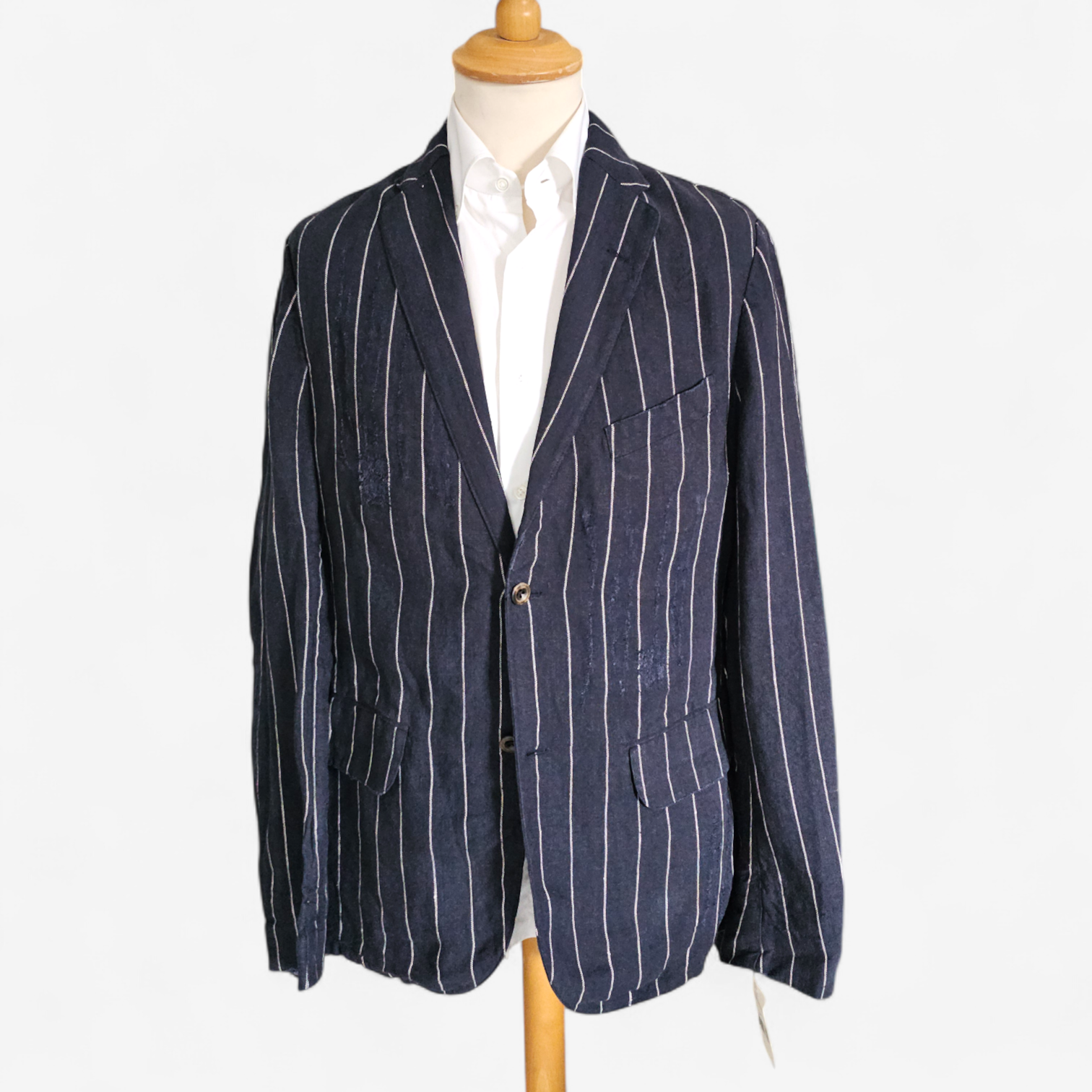 Blazer Ralph Lauren vintage lin rayé distressed Made in Italy taille 40