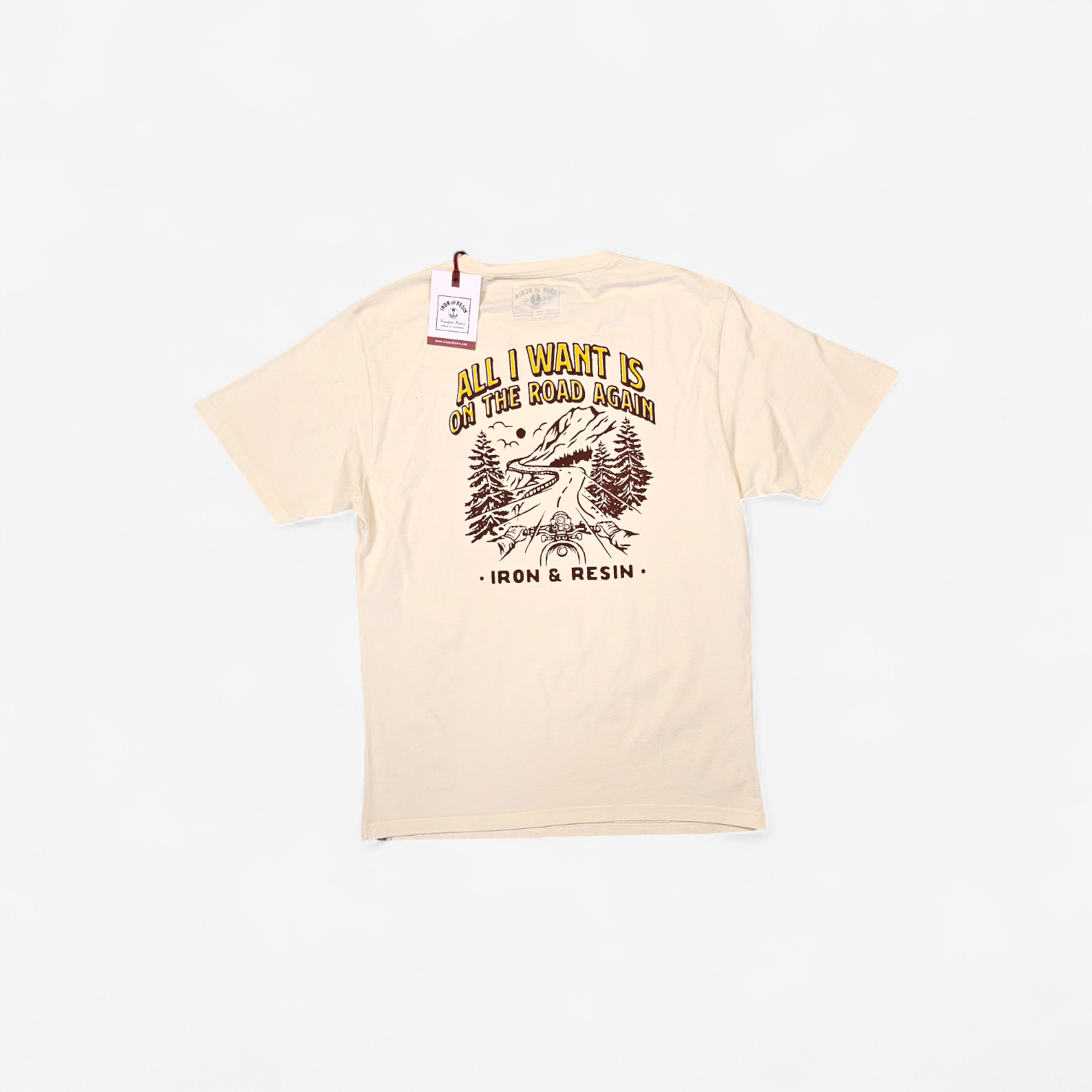 T-shirt Iron & Resin All I Want Is On The Road Again Made in USA L
