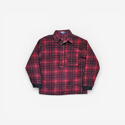 Pull Polaire Fleece Plaid Polo Ralph Lauren Vintage - Made in USA 