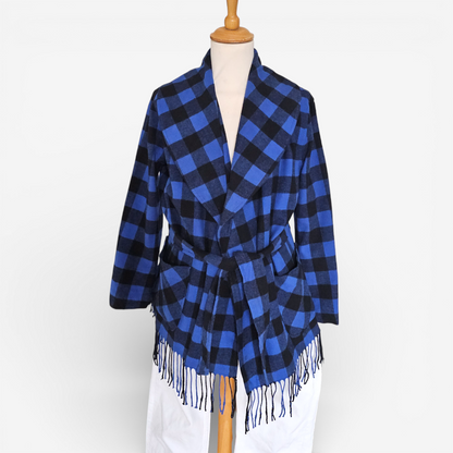Veste Polo Ralph Lauren Checked Fringed Belted Jacket