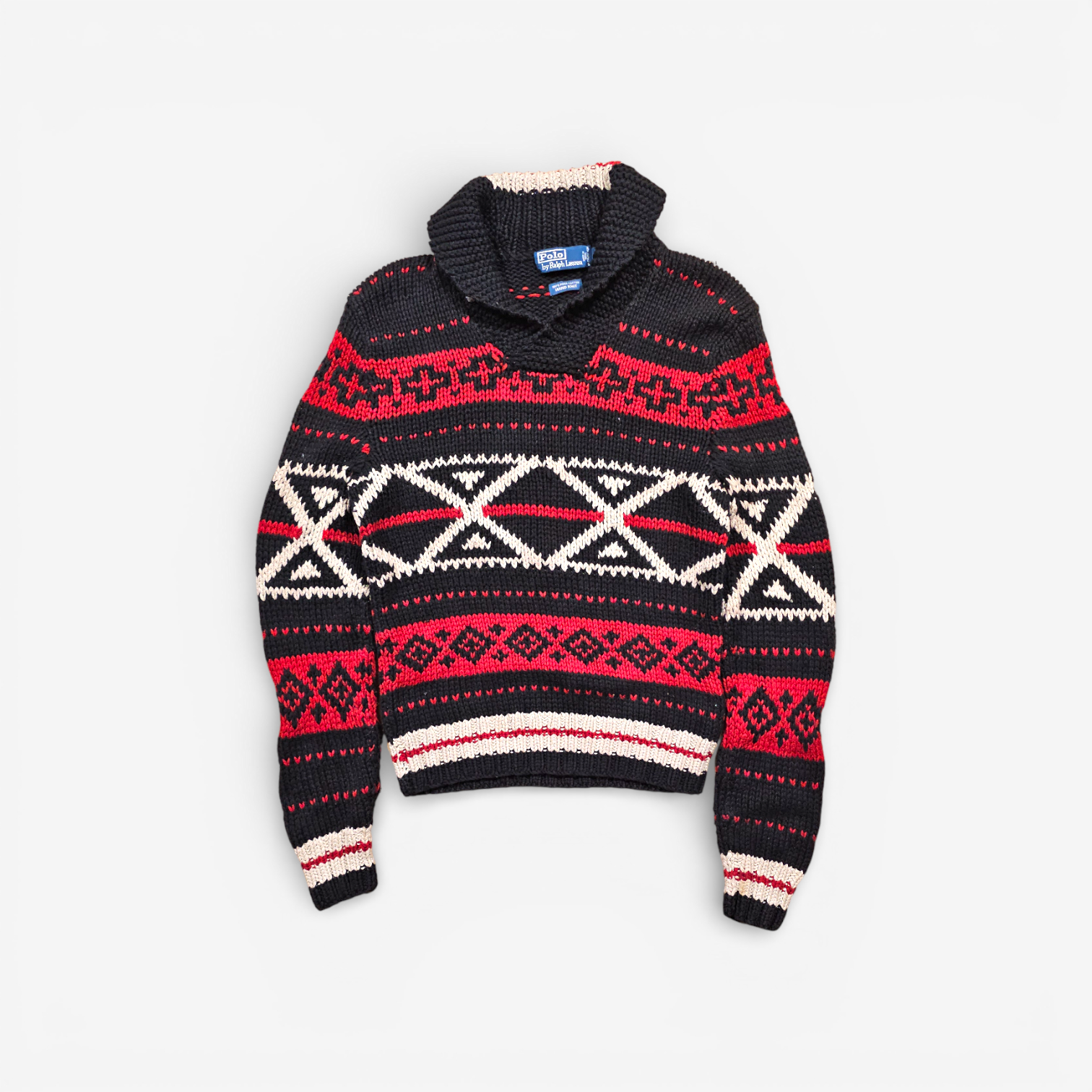 Pull Polo Ralph Lauren Shawl Collar Hand Knit