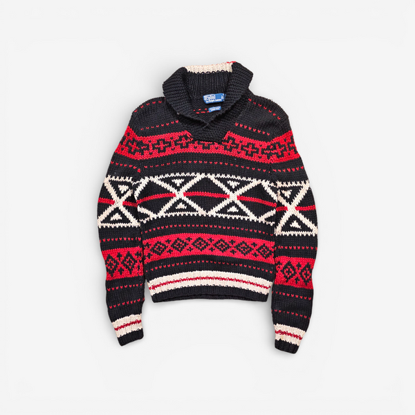 Pull Polo Ralph Lauren Shawl Collar Hand Knit