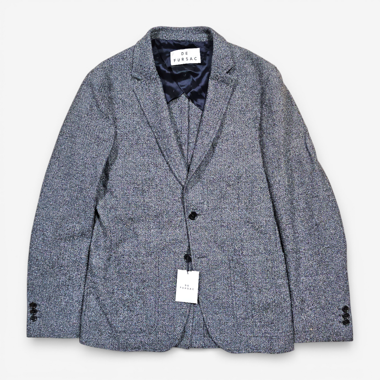 Blazer De Fursac Coton Laine Texturé Gris