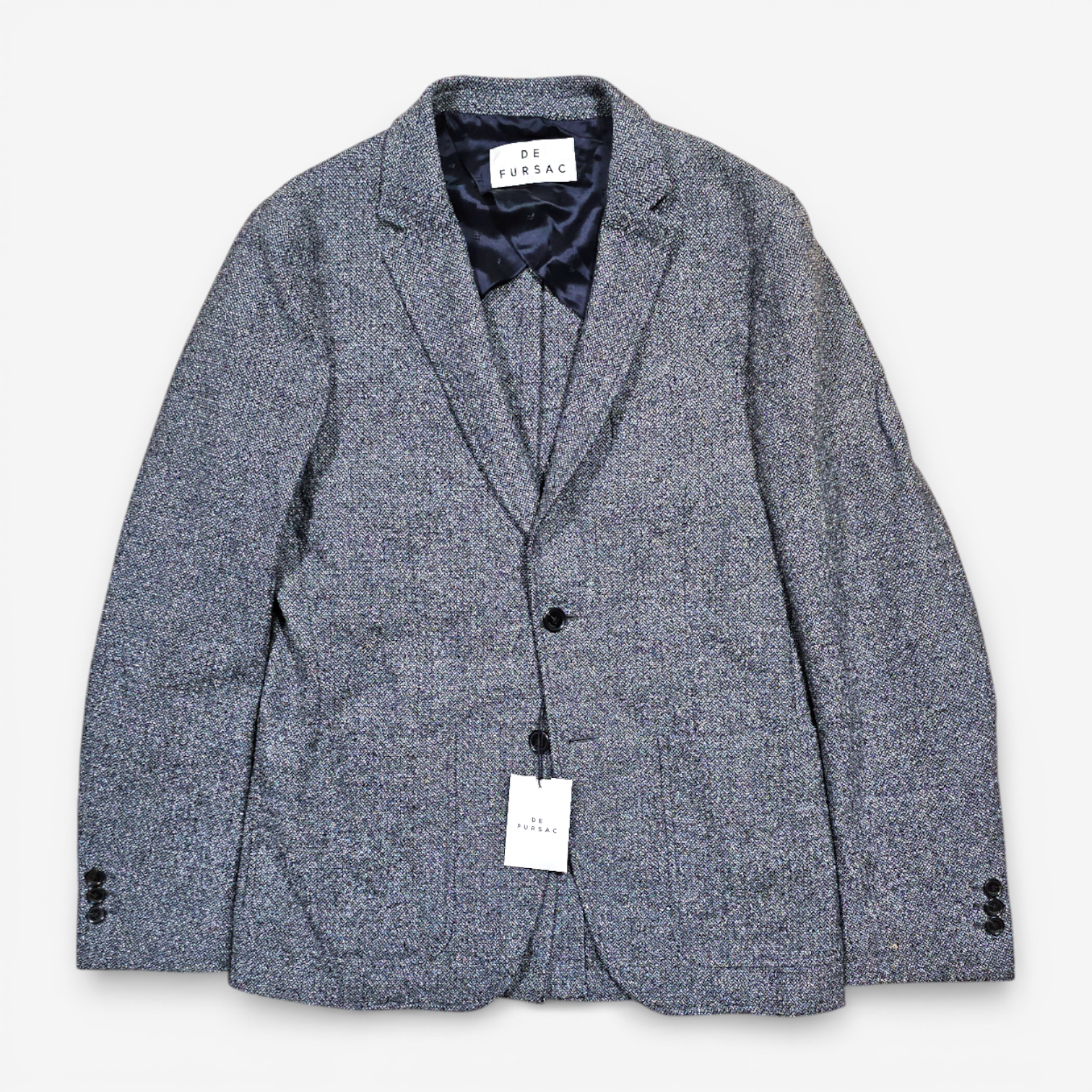 Blazer De Fursac Coton Laine Texturé Gris