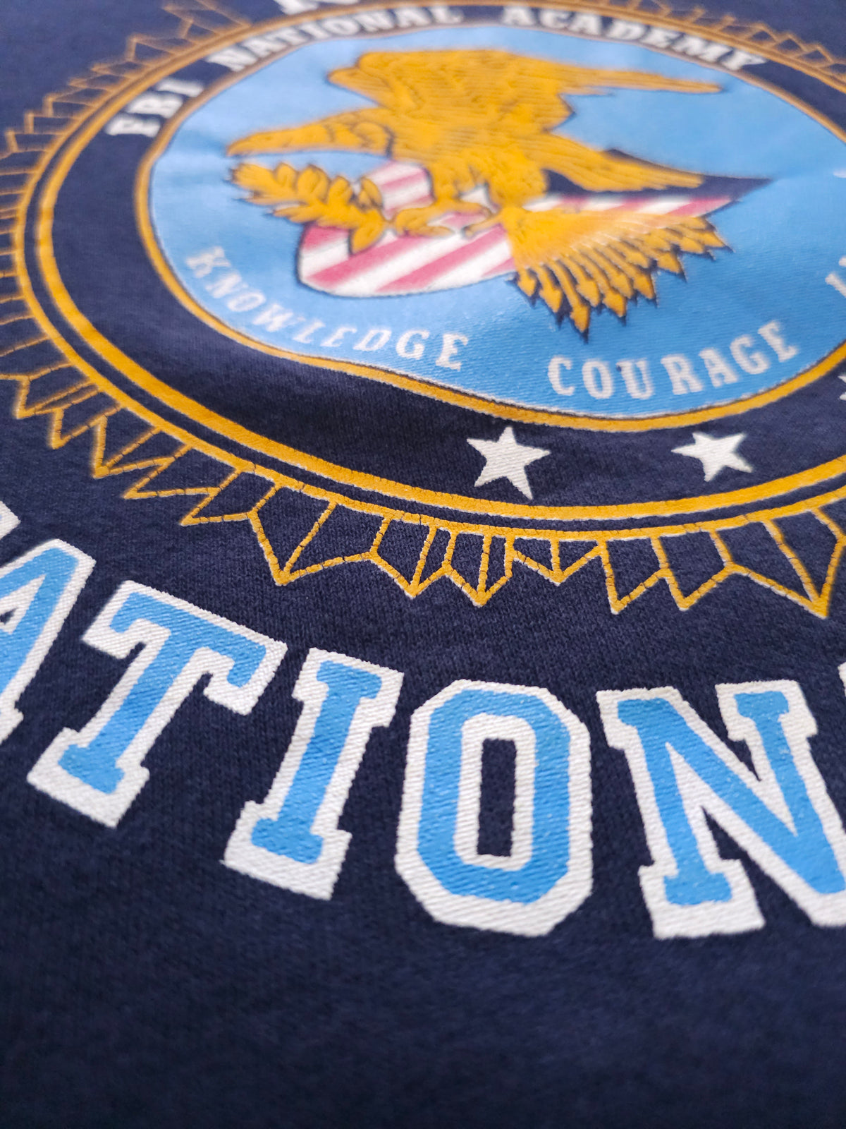 FBI Vintage 90's Raglan Crewneck Sweatshirt - Made in USA (M)