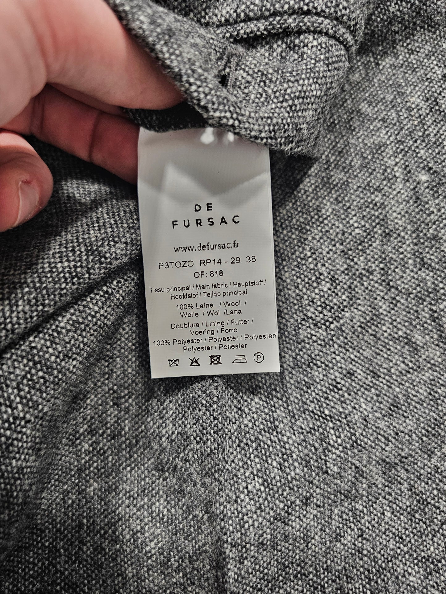 De Fursac Wool Tweed Trousers (38)