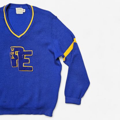Vintage 60s 70s Letterman Sweater - Made in USA (XL)