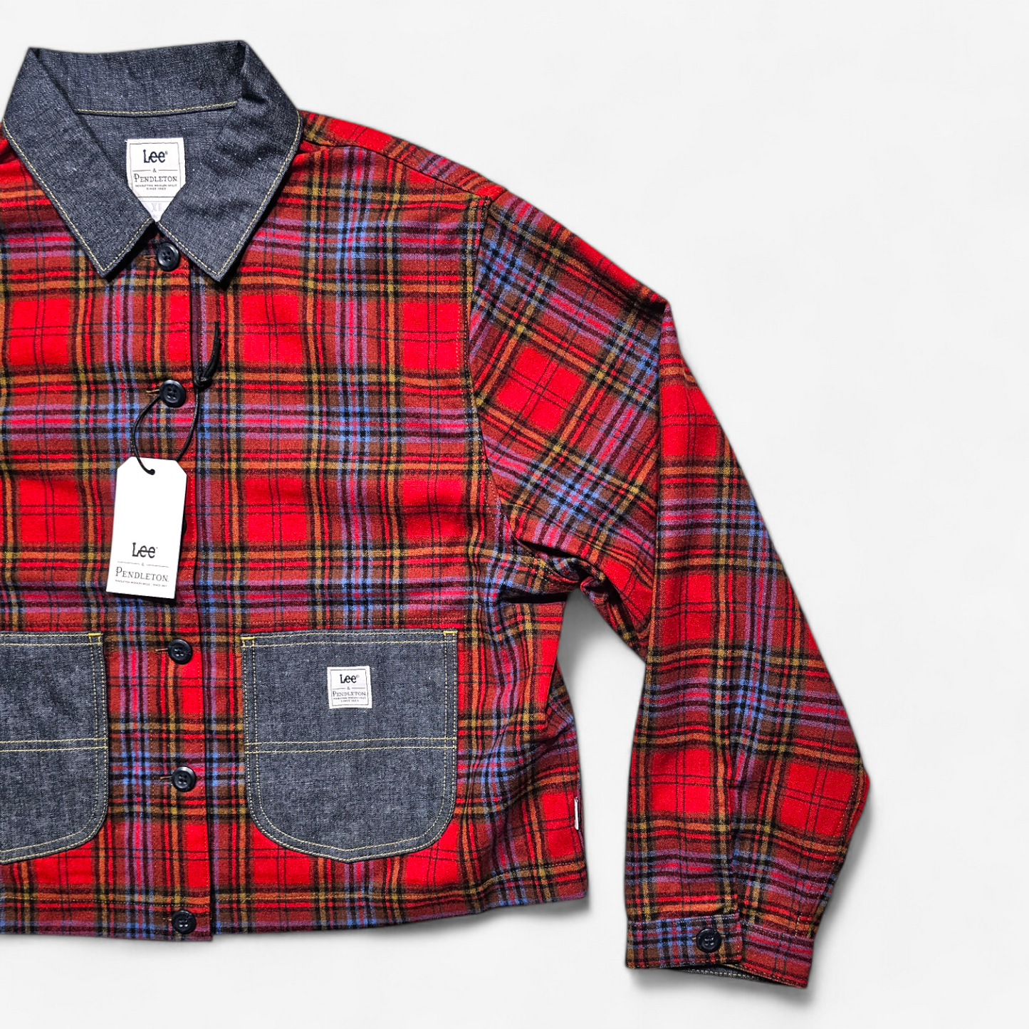 Lee x Pendleton Plaid Cropped Chore Shirt (XL)