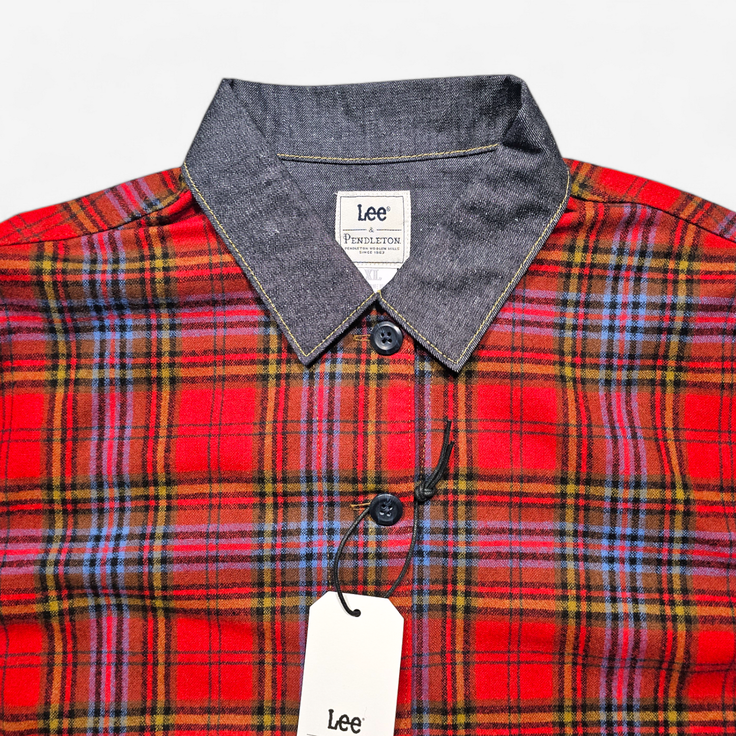 Lee x Pendleton Plaid Cropped Chore Shirt (XL)
