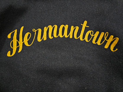 Vintage 80's Reversible Varsity Jacket Hermantown Hockey - Made in USA (M)