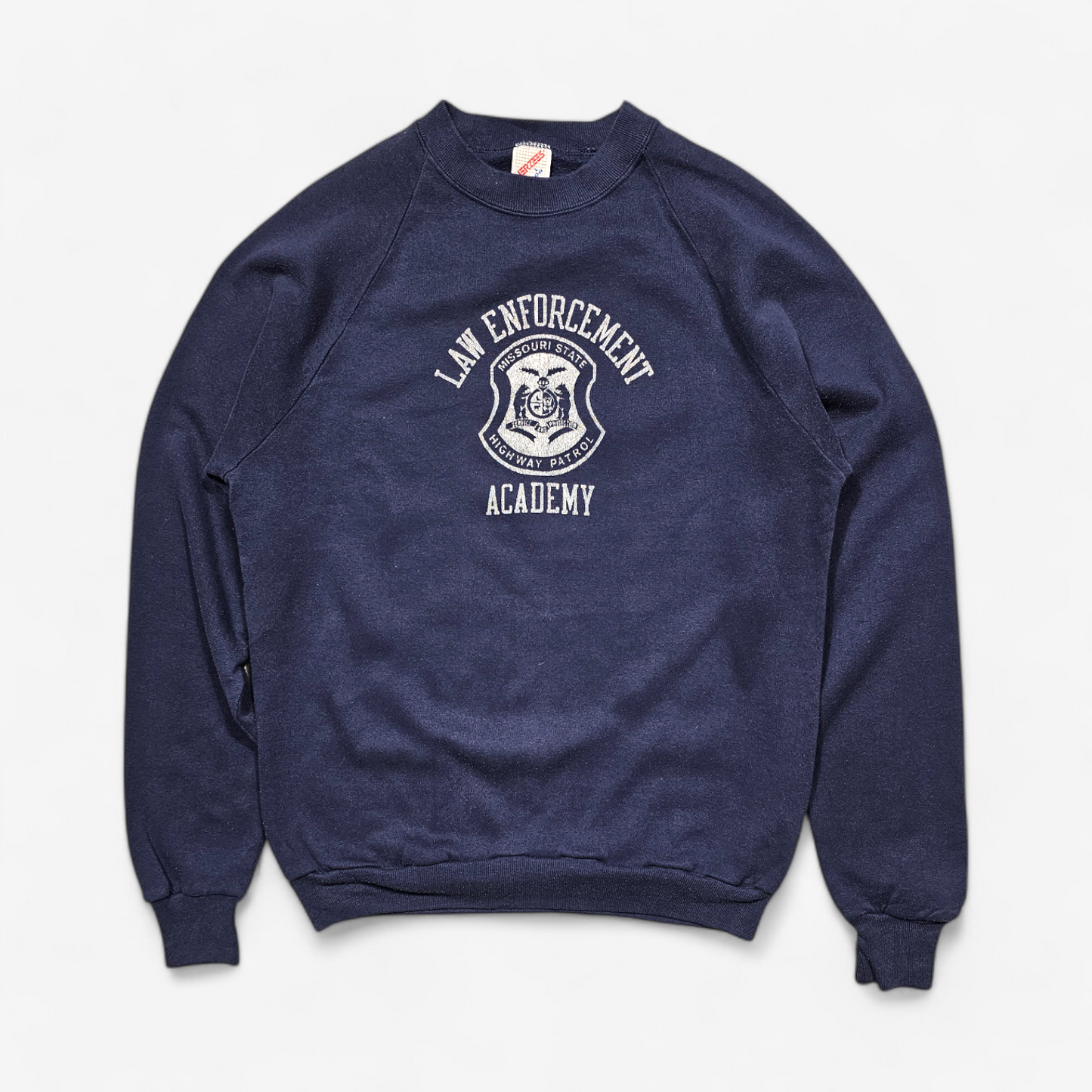 Crewneck Raglan Vintage 90's Police Law Enforcement - Made in USA
