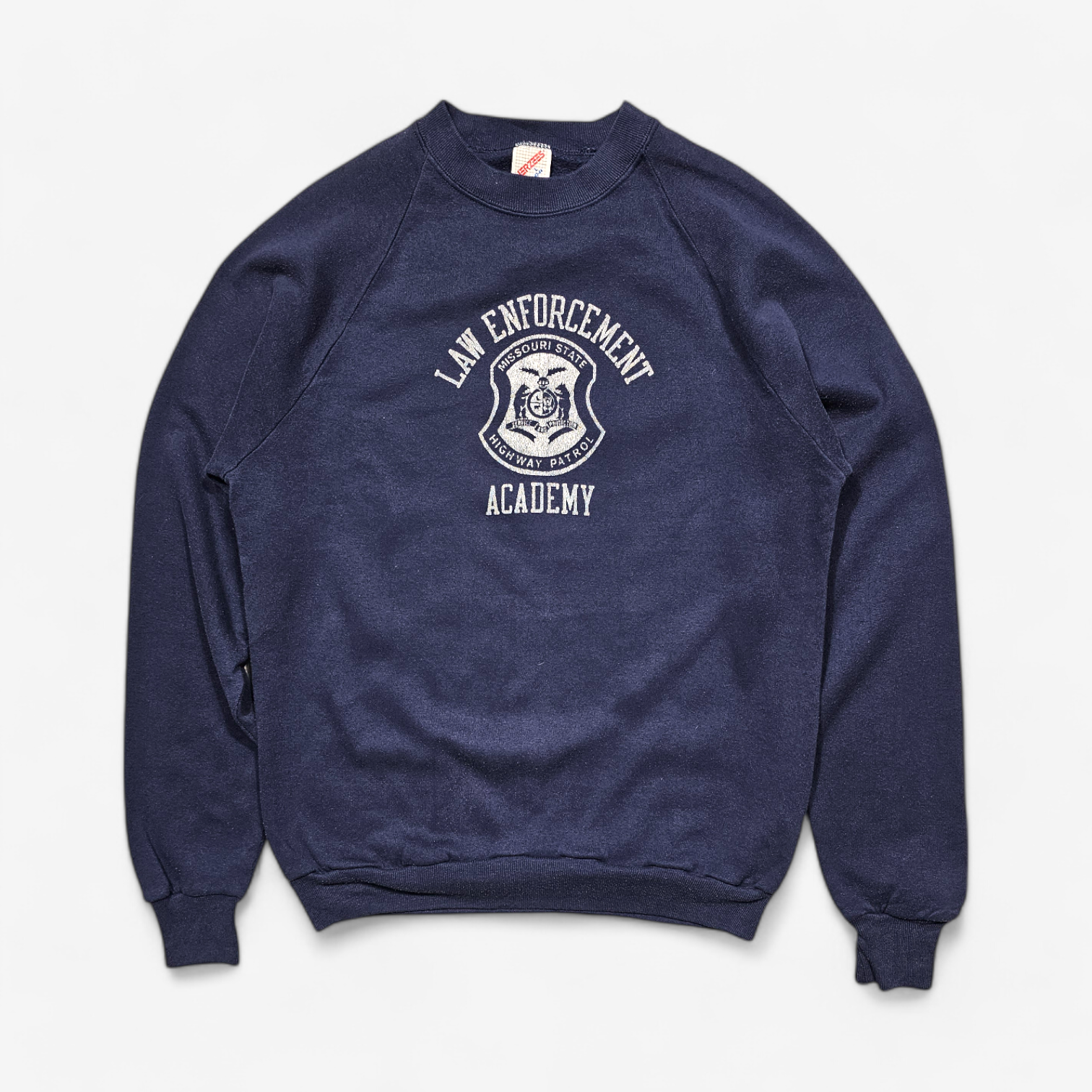 Crewneck Raglan Vintage 90's Police Law Enforcement - Made in USA