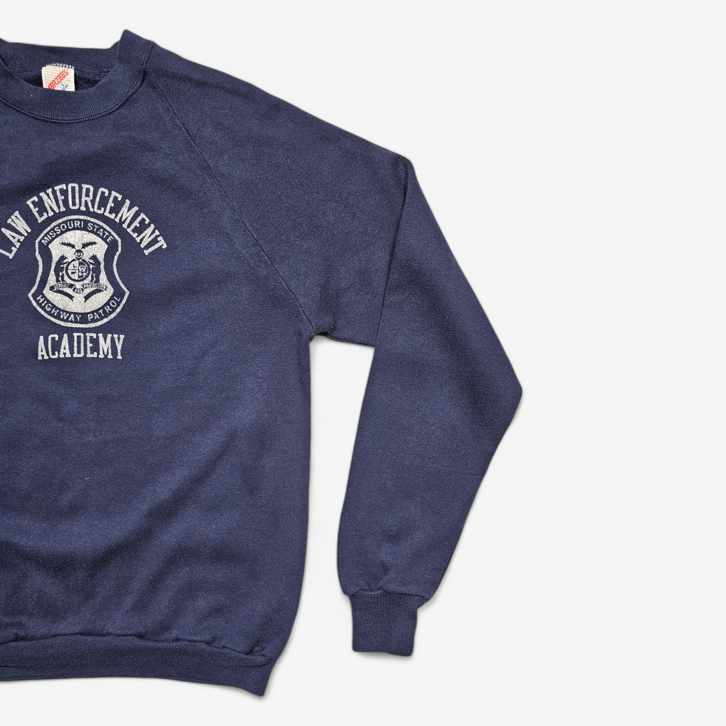 Crewneck Raglan Vintage 90's Police Law Enforcement - Made in USA (M)