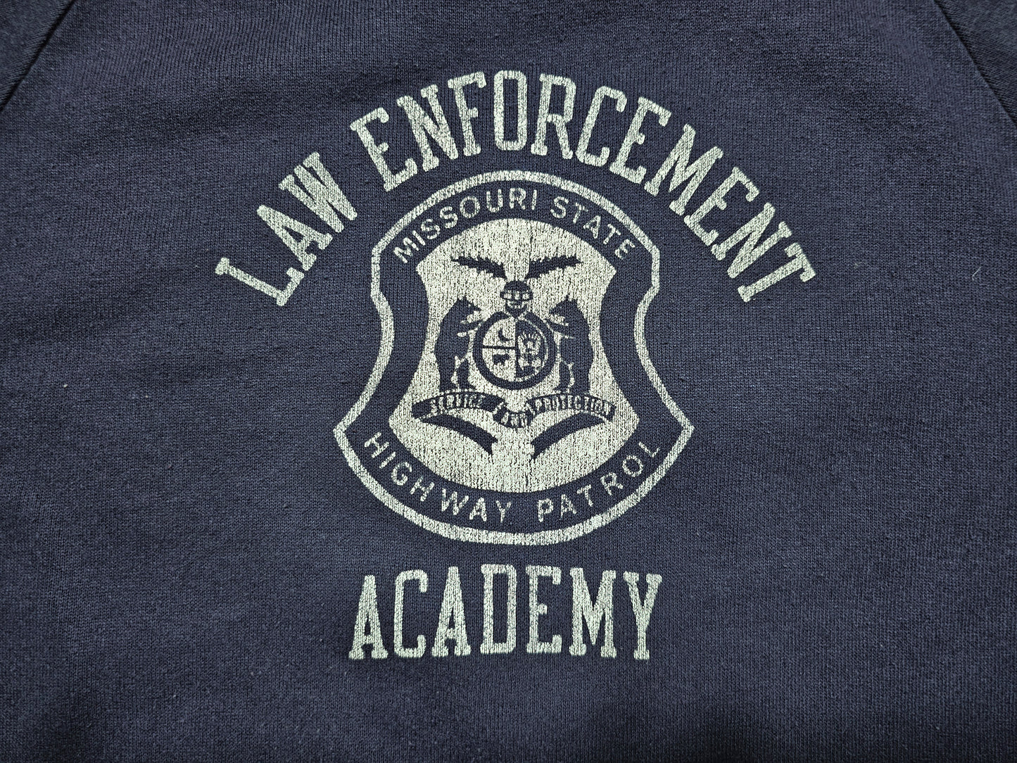 Crewneck Raglan Vintage 90's Police Law Enforcement - Made in USA (M)