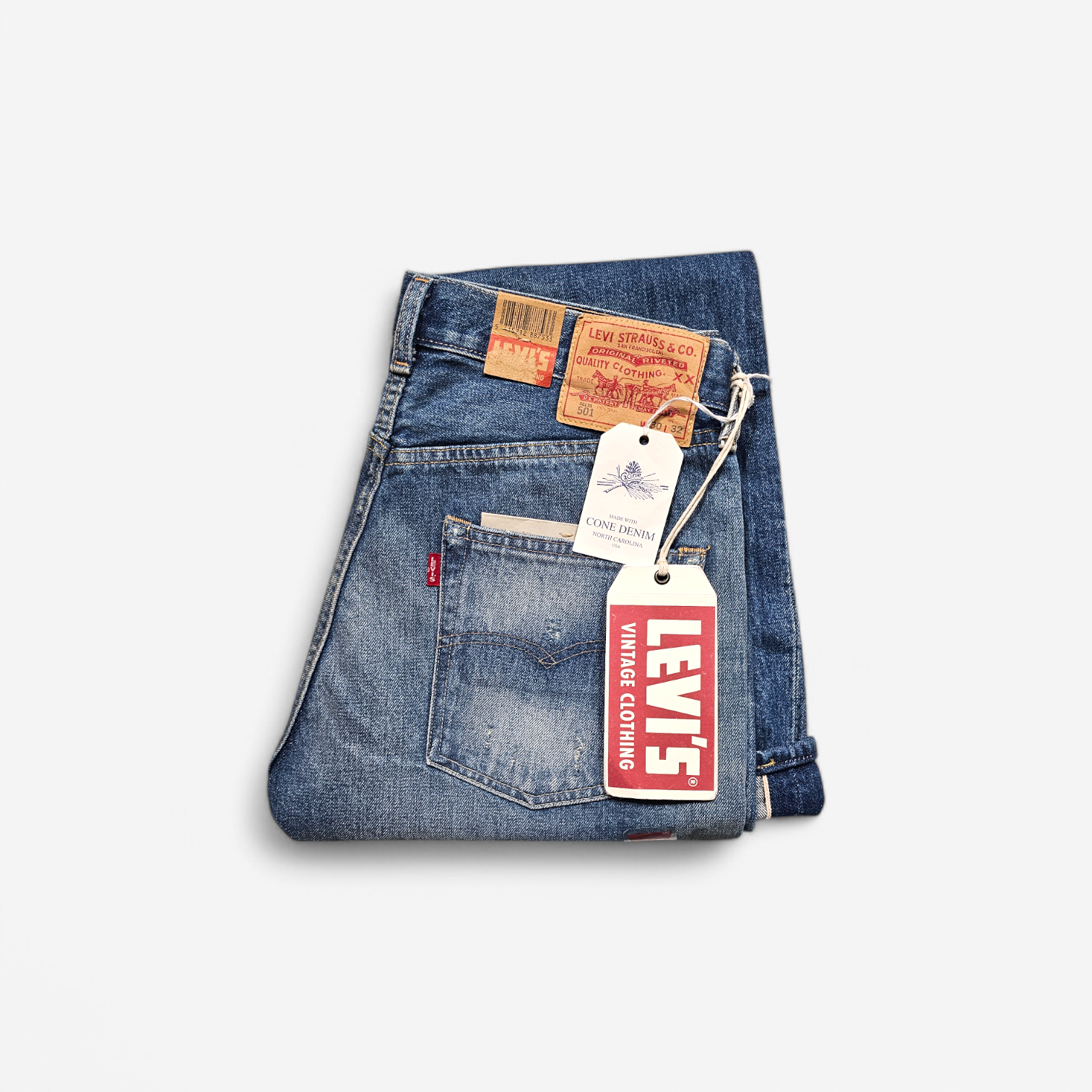 Jean Selvedge Levi's Vintage Clothing 501 XX 1966 Big E