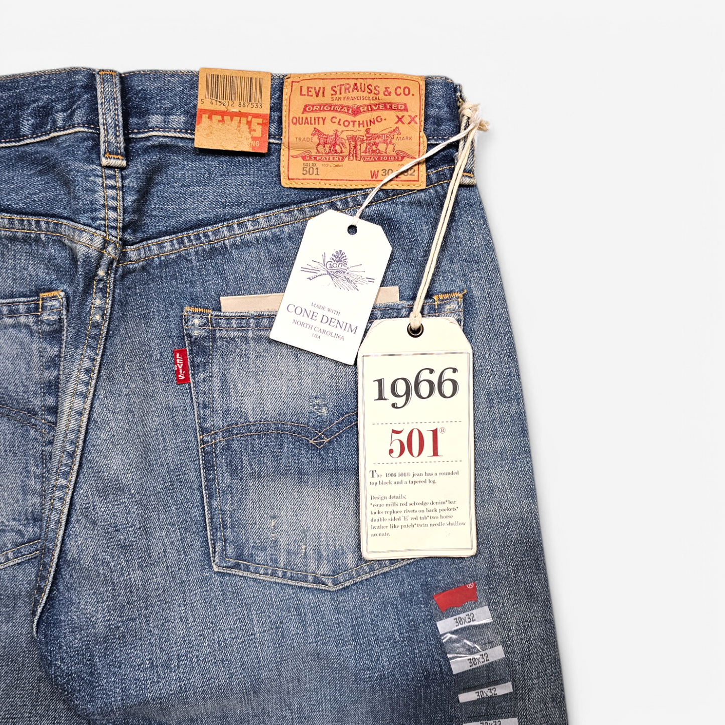 Jean LVC Levi's Vintage Clothing 501 XX 1966 - Big E Selvedge (W30L32)