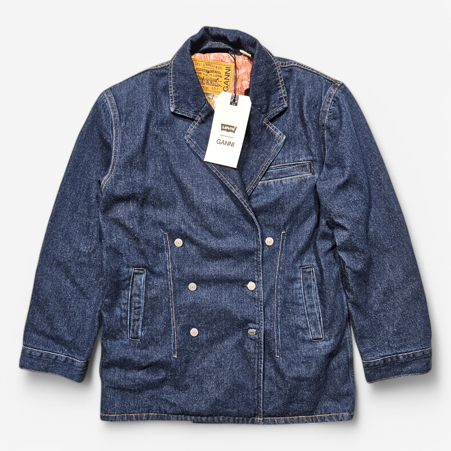 Levi's x Ganni Double-Breasted Denim Blazer