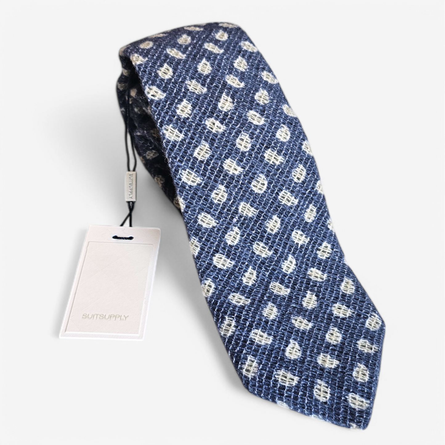 Cravate Suitsupply Bleue Laine / Lin / Cachemire