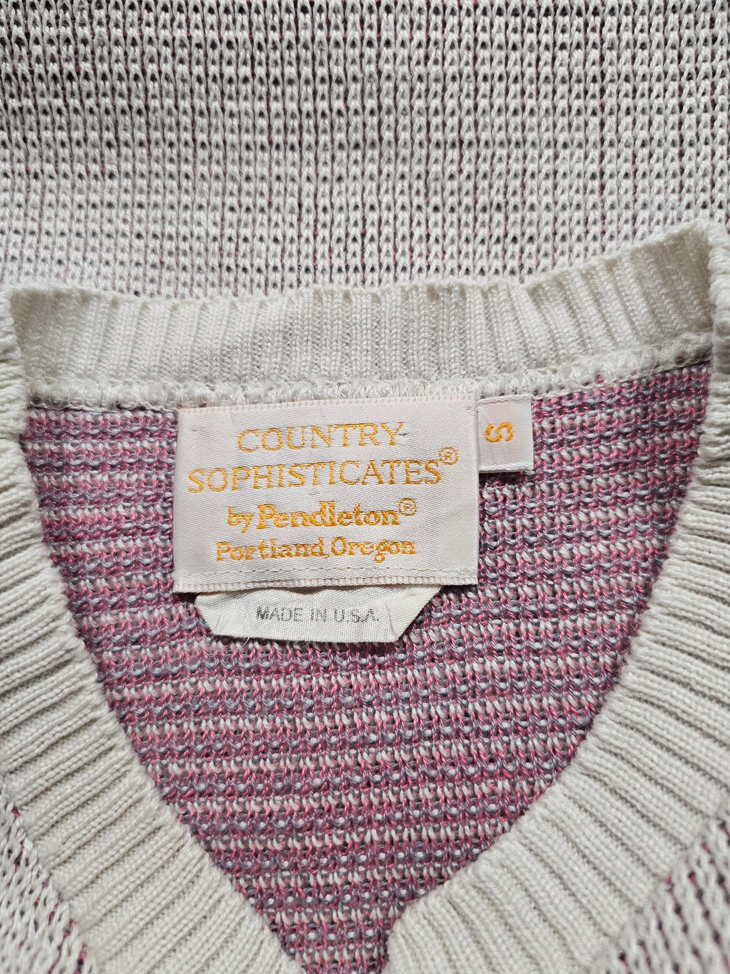 Pull sans manche tricot Pendleton Vintage 80's - Made in USA (S)