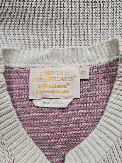 Pull sans manche tricot Pendleton Vintage 80's - Made in USA (S)