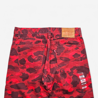 Jean Levi's x Bape 501 '93 Red Camo Europe Exclusive (W33L32)