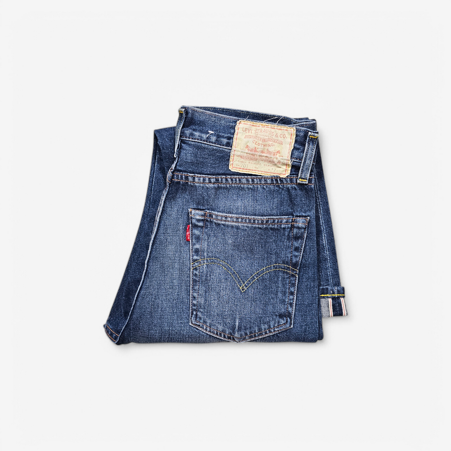 Jean Levi's Vintage Clothing 701 Cropped - Selvedge Big E