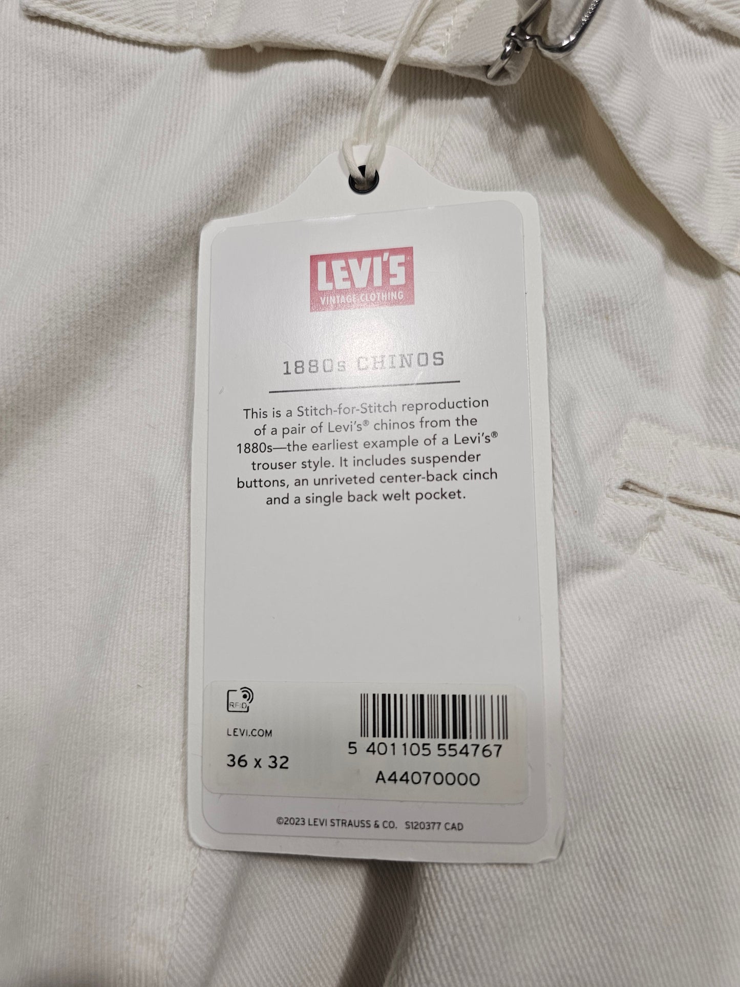 Pantalon LVC Levi's Vintage Clothing 1880s Chino Pants Repro (W36L32)