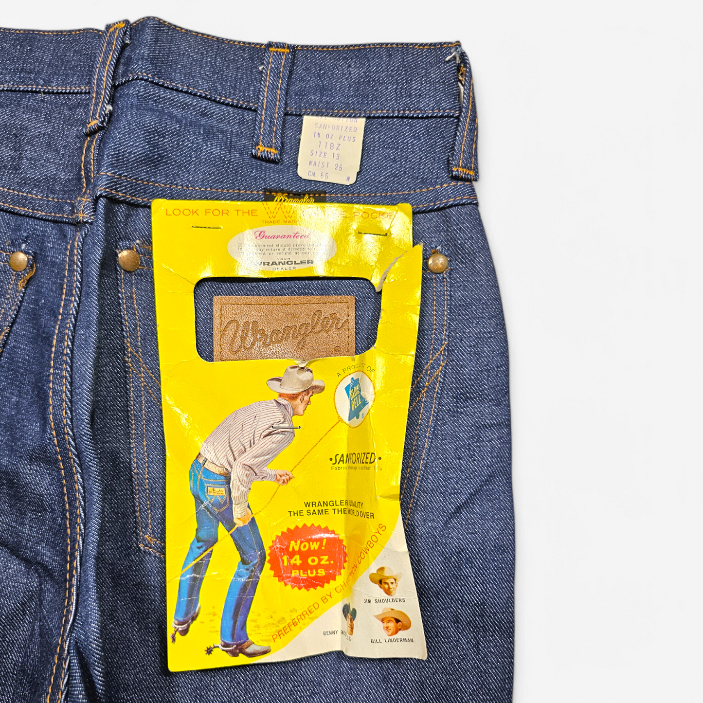Vintage Deadstock 50's / 60's Wrangler 11BZ Blue Bell Jeans - Made in USA (W24)