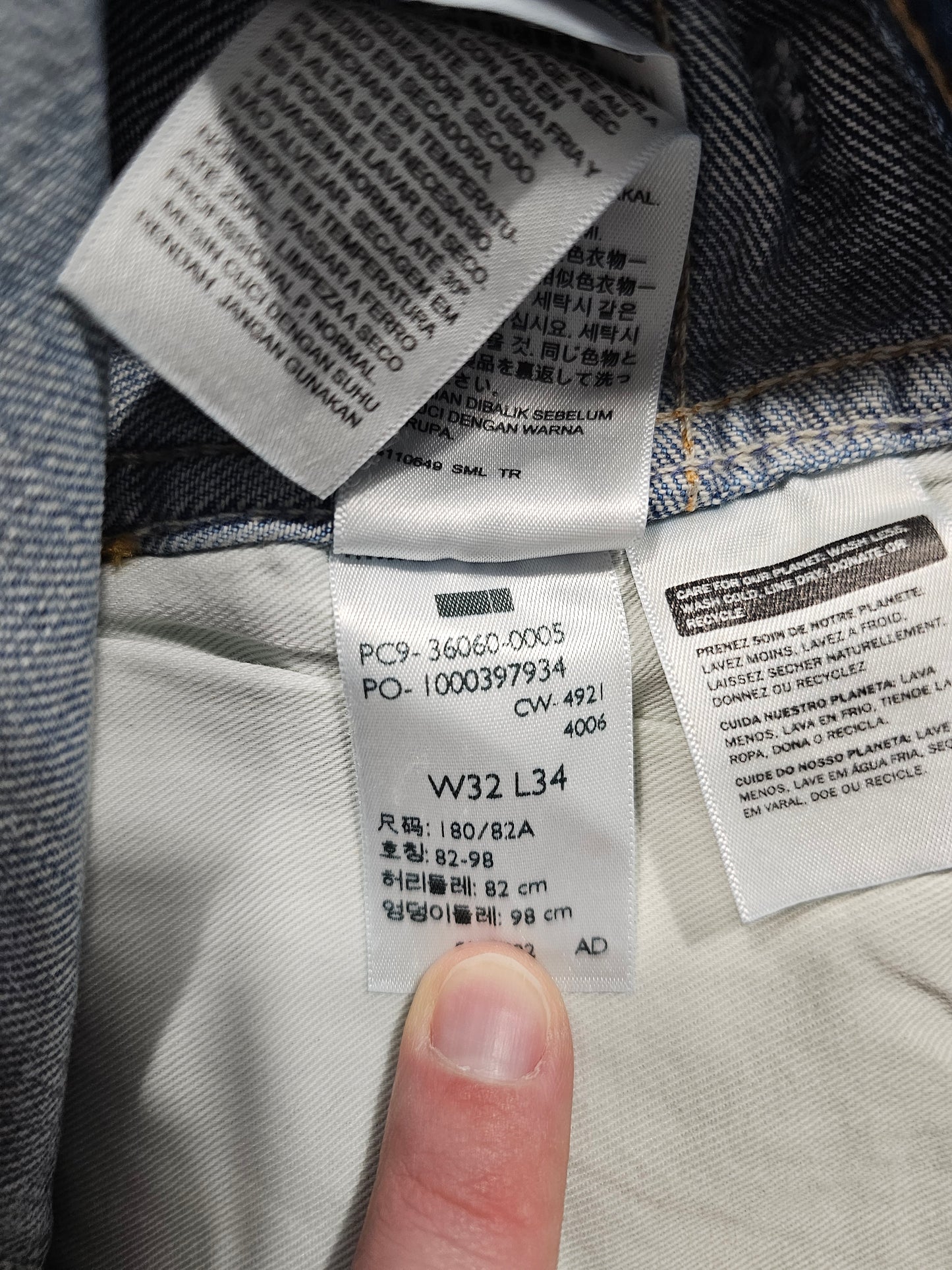 Jean Levi's Vintage Clothing 606 1965 Super Slims - Big E (W32L34)