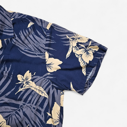 Hawaiian Rayon Shirt Vintage 80's Paradise Found - Made in USA Hawaii (L)