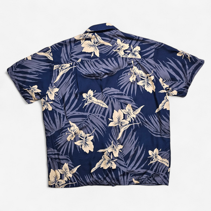 Hawaiian Rayon Shirt Vintage 80's Paradise Found - Made in USA Hawaii (L)