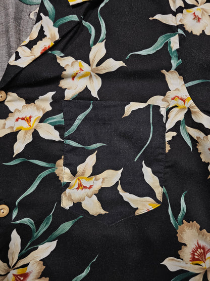Hawaiian Rayon Shirt Vintage 70's 80's Paradise Found - Made in USA Hawaii (M)