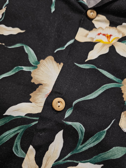 Hawaiian Rayon Shirt Vintage 70's 80's Paradise Found - Made in USA Hawaii (M)