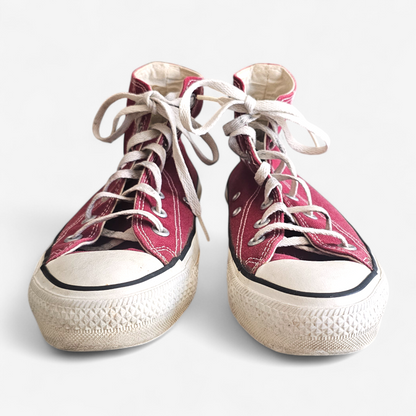 Vintage 90's Converse Chuck Taylor All Star High Burgundy - Made in USA (6.5US)