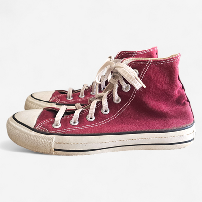 Vintage 90's Converse Chuck Taylor All Star High Burgundy - Made in USA (6.5US)
