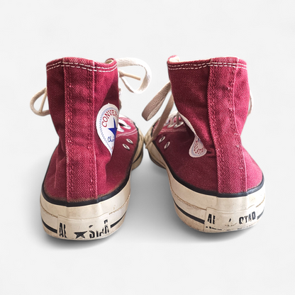 Vintage 90's Converse Chuck Taylor All Star High Burgundy - Made in USA (6.5US)