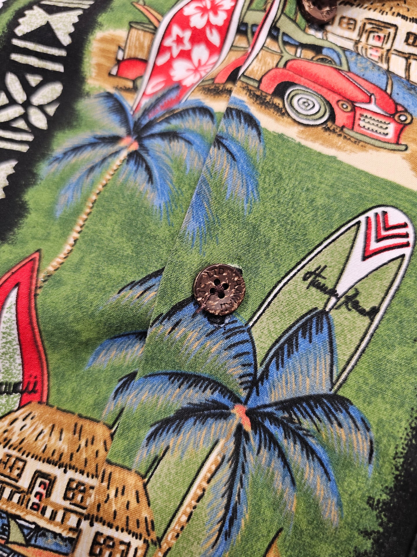 Hawaiian Shirt Vintage RJC - Made in USA Hawaii (L)