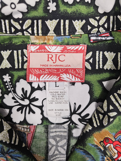 Hawaiian Shirt Vintage RJC - Made in USA Hawaii (L)